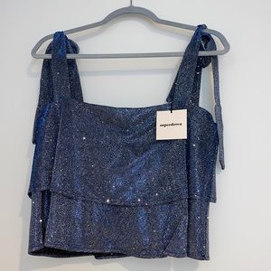 Superdown Sparkly Cropped Tank great for New Years! Size M